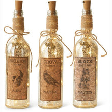 Load image into Gallery viewer, Assorted LED Mercury Glass Halloween Bottles w/Corks (3 Styles)
