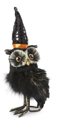 Black Feather Owls With Hats (2 Styles)