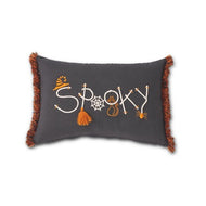 Black Rectangular Halloween Stitched SPOOKY Pillow