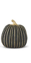 Black & Gold Stripe Resin Pumpkins (2 Sizes)