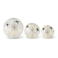 Frosted Glass LED Spider Web Globes With Timer