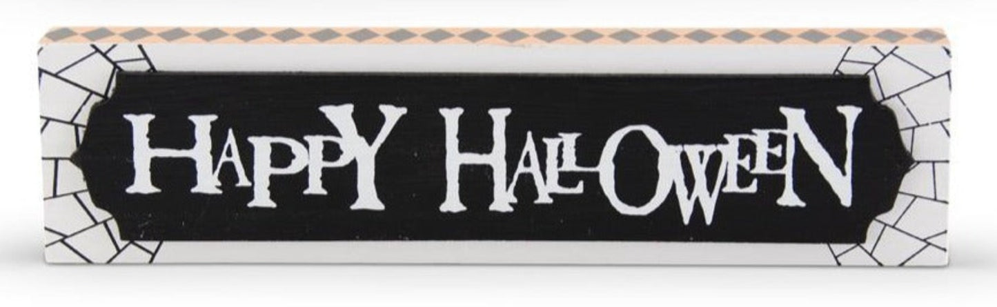 Black White & Orange Halloween Message Tabletop Signs (3 Styles) Happy Halloween