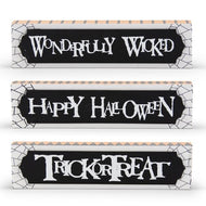 Black White & Orange Halloween Message Tabletop Signs (3 Styles)