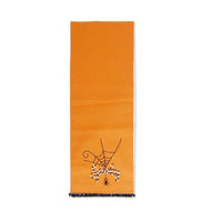 Orange Halloween Table Runner w/Embroidered SPOOKY