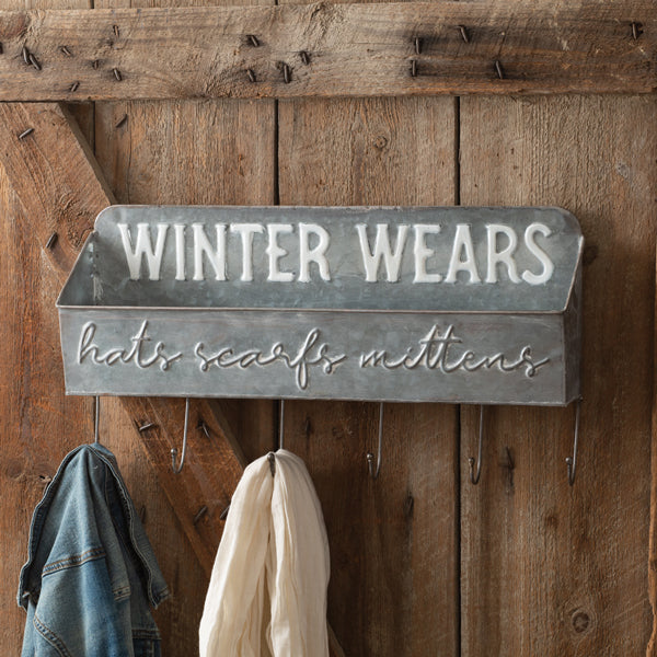 Winter Wears Shelf Organizer with Six Hooks (Store Pick Up Only: Williamsport, PA)