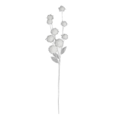 White Glitter Allium Branch