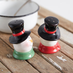 Cheerful Snowmen Salt & Pepper Shaker Set