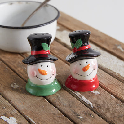 Cheerful Snowmen Salt & Pepper Shaker Set