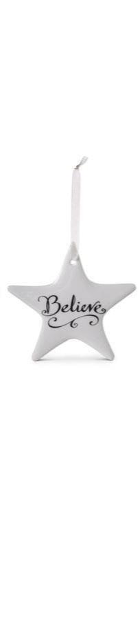 Assorted Cream Ceramic Star Ornaments