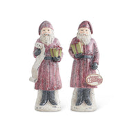 Assorted Vintage Glittered Santas Holding Packages