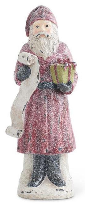 Assorted Vintage Glittered Santas Holding Packages