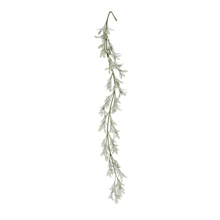 Glittered Mistletoe Garland With White Berries