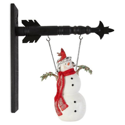 Glittered Resin Snowman With Cardinals Arrow Replacement