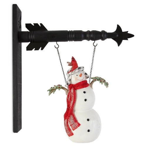 Glittered Resin Snowman With Cardinals Arrow Replacement