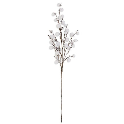 Glittered White Mini Snowball Branch