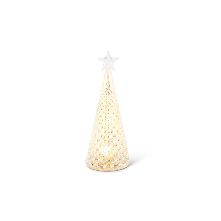 Gold Mercury Glass LED Hobnail Tree