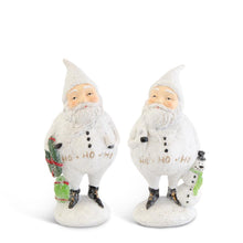 Load image into Gallery viewer, Assorted Glittered White Resin Santas
