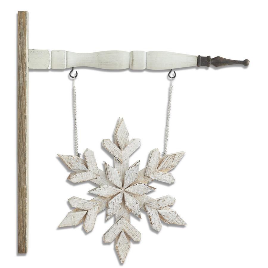 Whitewashed Double-Sided Wood Snowflake Arrow Replacement