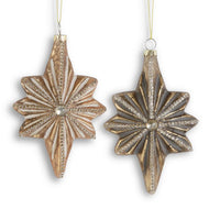 Assorted Bronze & Copper Mercury Glass Sunburst Ornaments With Rhinestones