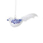 Assorted Blue & White Glass Bird Ornaments With Feather Tails