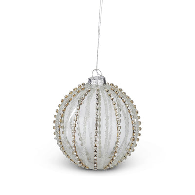 Jeweled Clear Glass Ornament