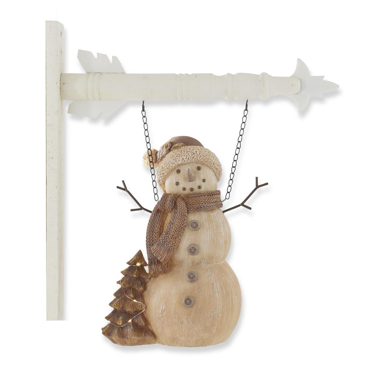 Resin Woodgrain LED Snowman with Timer Arrow Replacement