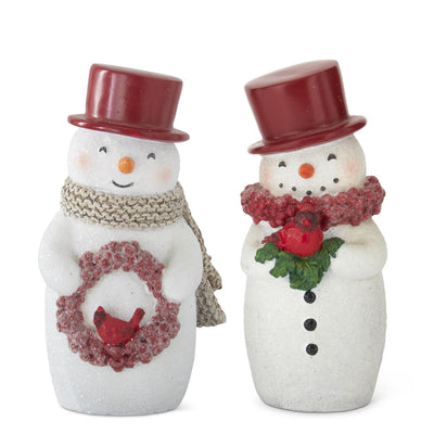 Glittered Snowmen with Red Top Hats- 2 Styles