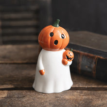 Load image into Gallery viewer, Surprised Pumpkin Ghost Figurine
