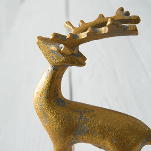 Golden Reindeer Figurine