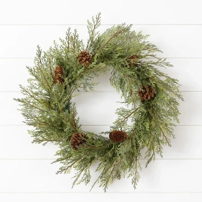 Cedar With Pinecones Wreath