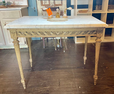 Vintage Marble-Top Vanity with Brass Fixtures (Store Pick Up Only)