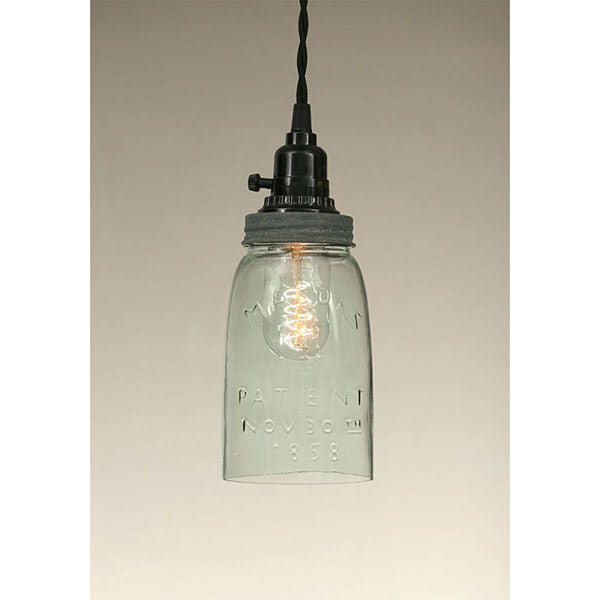 Quart Open Bottom Mason Jar Pendant Lamp