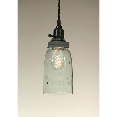 Quart Open Bottom Mason Jar Pendant Lamp