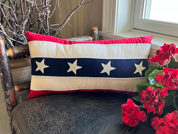 Vintage Stars & Stripes Bolster Pillow