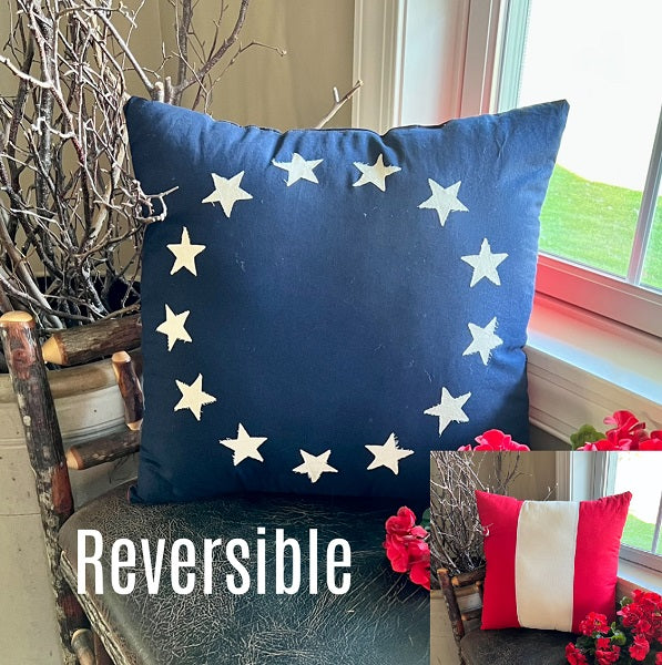 Reversible Vintage Flag Pillow