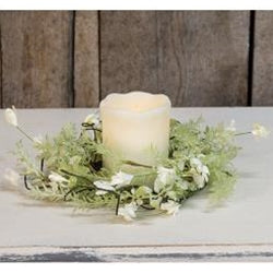 White Lobelia Candle Ring