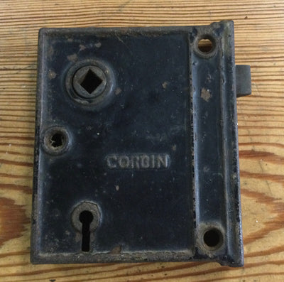 Antique Corbin Rim Lock - 3¼” x 3⅞"