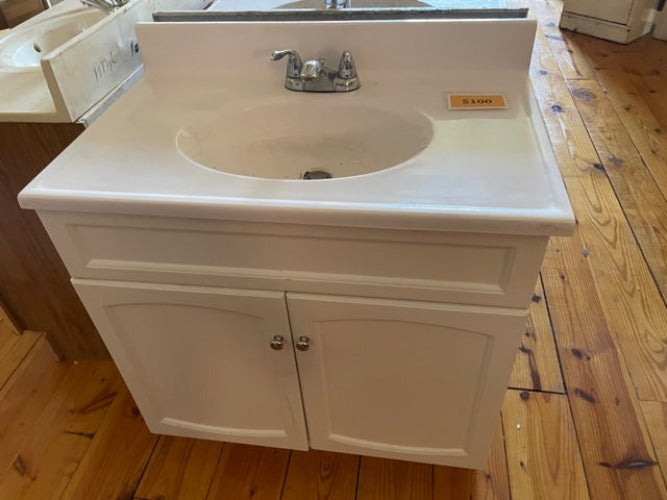 Bathroom Vanity Cabinet Counter, Sink and Faucet