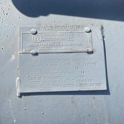 275 Gallon Oil Tank (Store Pick Up Only)