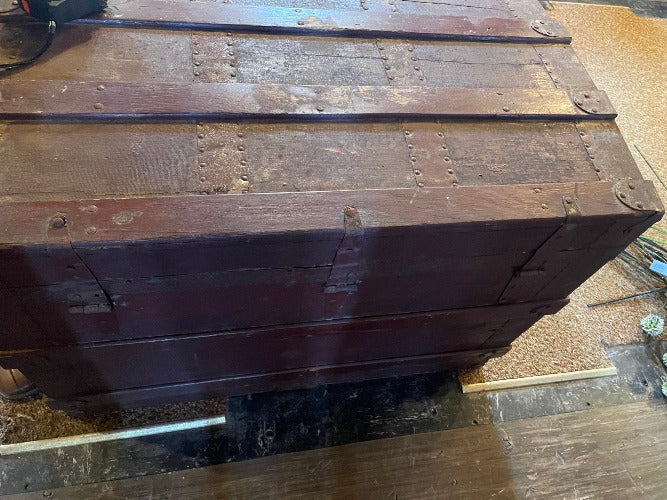 Antique Steamer Trunk for sale back