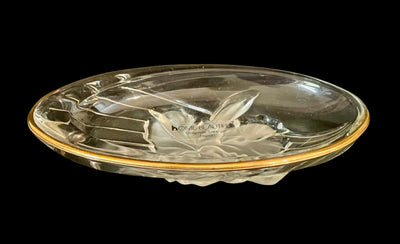 Crystal Golden Orchid Oval Dish