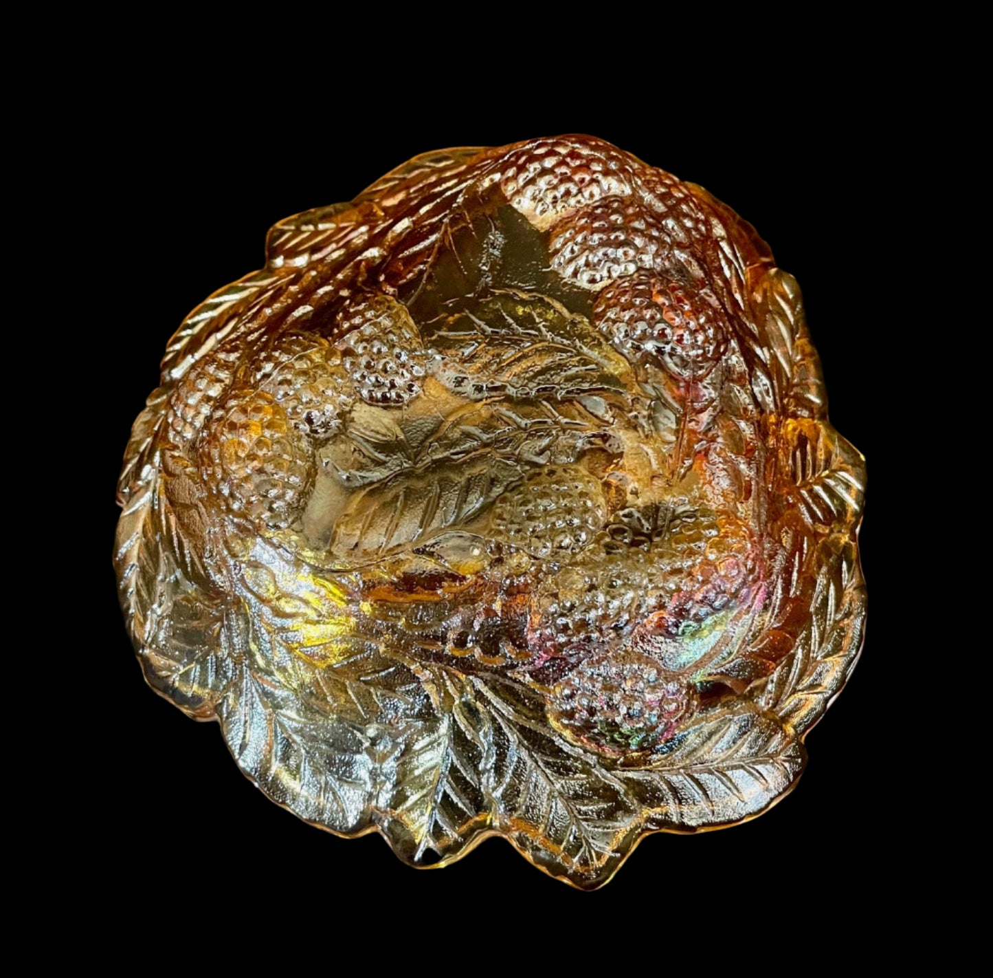 Loganberry Carnival Glass Bowl