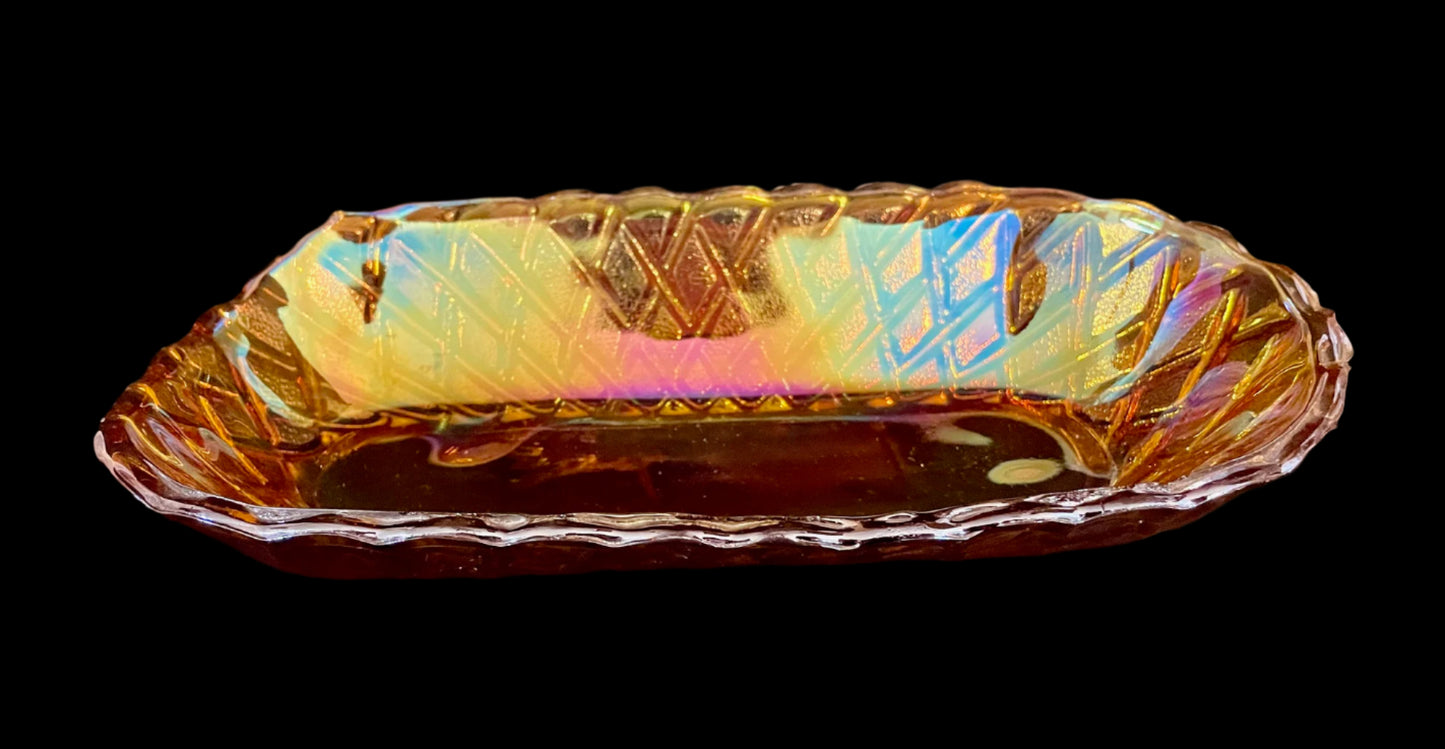 Pretzel Pattern Carnival Glass Dish