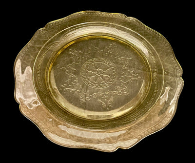 Federal Patrician Etched Amber Plate