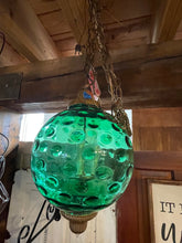 Load image into Gallery viewer, Vintage Green Glass Chandelier side
