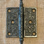 Antique Decorative Cast Iron Steeple Tip Door Hinge - 3" x 3"
