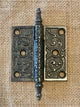 Antique Decorative Cast Iron Steeple Tip Door Hinge - 3" x 3"
