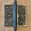 Antique Decorative Cast Iron Steeple Tip Door Hinge - 3½" x 3½"