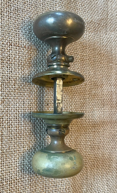 Antique Brass Doorknob and Escutcheon Set