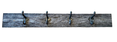 Four Hook Weathered Barnwood Wall Rack (Store Pick Up Only)